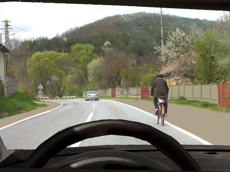 Imaginea întrebării: Vă este permis să claxonați un bicilist înainte de a-l depăși?