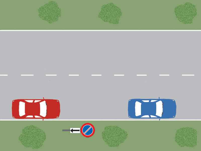 Imaginea întrebării: Care dintre autoturisme staționează regulamentar?