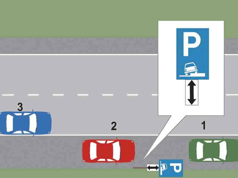 Imaginea întrebării: Care dintre cele trei autovehicule a parcat regulamentar?