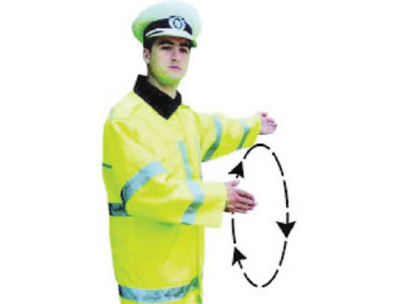 Imaginea întrebării: Semnalul polițistului indică