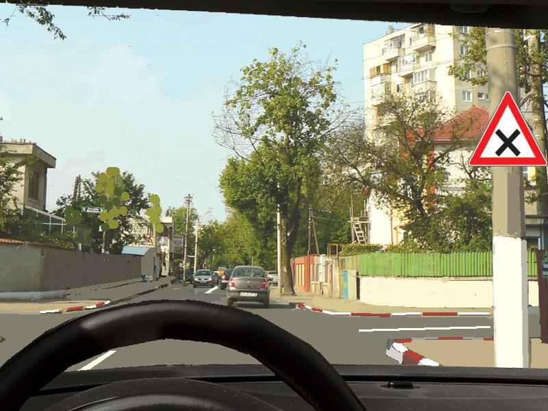 Imaginea întrebării: Cum procedați în prima intersecție?