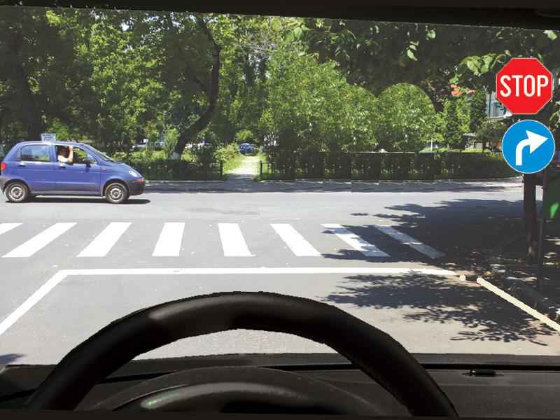 Imaginea întrebării: Cum procedați în intersecția care urmează?
