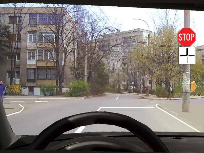 Imaginea întrebării: Cum procedați la întâlnirea panoului și a indicatorului?