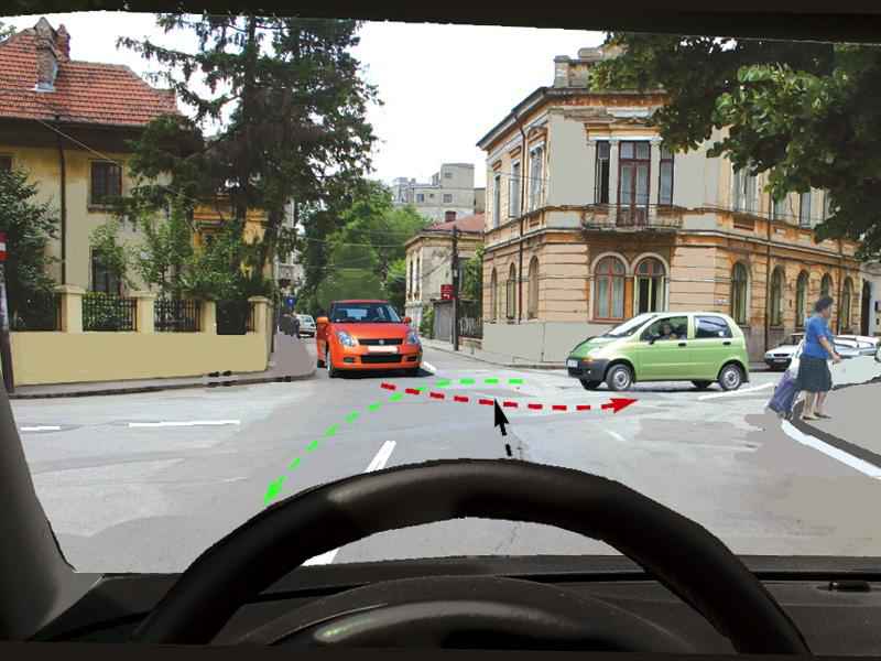 Imaginea întrebării: Cărui autoturism trebuie să-i acordați prioritate?