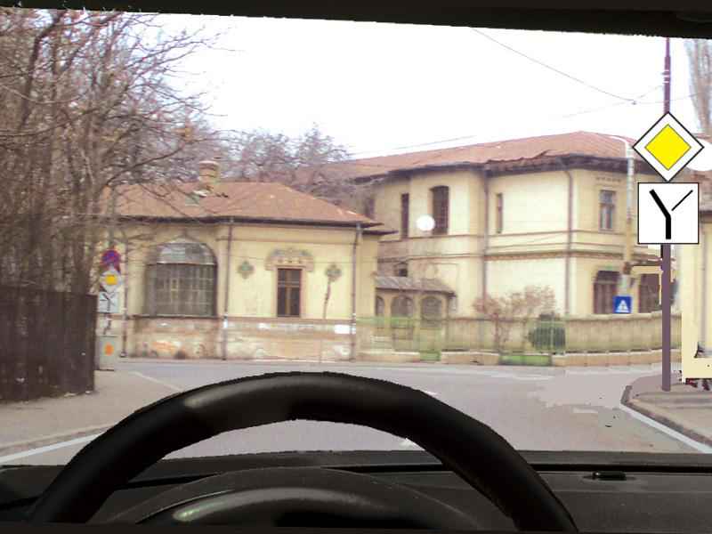 Imaginea întrebării: Cum veți proceda în intersecție, dacă circulați pe drumul prioritar?