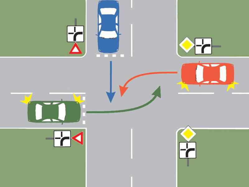 Imaginea întrebării: Ce obligații aveți dacă vă aflați la volanul autoturismului albastru?