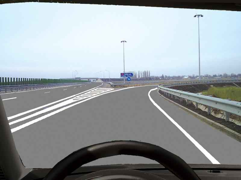 Imaginea întrebării: În această situație constatați că părăsiți autostrada în mod eronat. Cum procedați?
