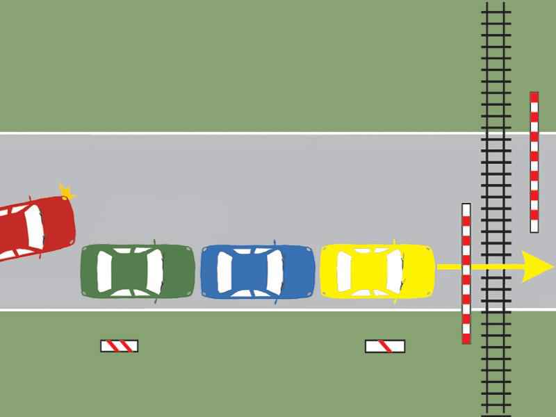 Imaginea întrebării: Autoturismul roșu poate depăși în situația dată?