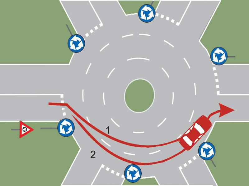 Imaginea întrebării: Care este traseul de urmat pentru autoturismul din imagine?