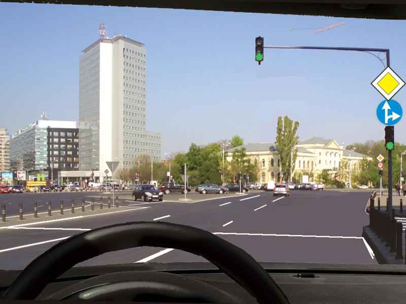 Imaginea întrebării: Semnalul verde al semaforului vă permite:
