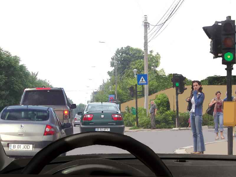 Imaginea întrebării: Cum veți proceda dacă intersecția care urmează este blocată din cauza aglomerației?