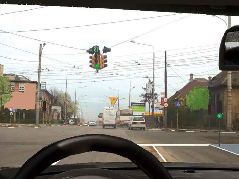 Imaginea întrebării: Cum veți proceda corect în această intersecție, dacă semaforul este instalat deasupra intersecției?