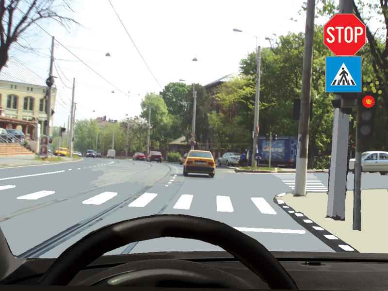 Imaginea întrebării: Ce veți respecta în intersecția prezentată?