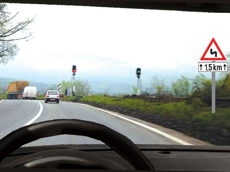 Imaginea întrebării: Indicatorul din imagine vă avertizează că urmează