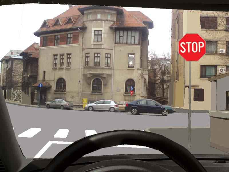 Imaginea întrebării: Cum veți proceda la întâlnirea indicatorului 'Oprire'?