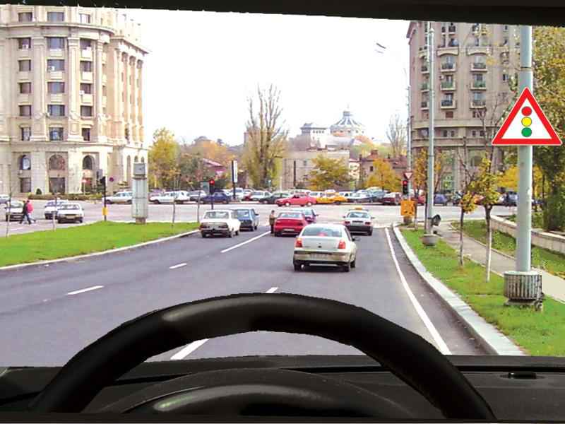Imaginea întrebării: Indicatorul din imagine vă avertizează că: